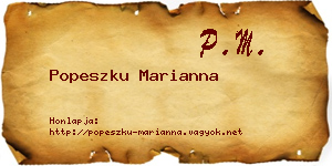 Popeszku Marianna névjegykártya